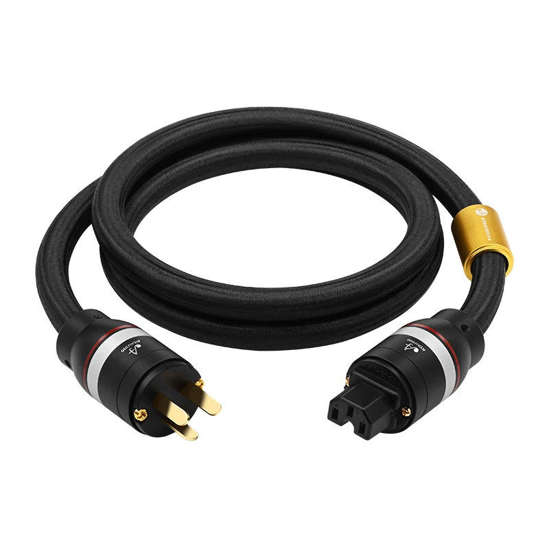 ATAUDIO HiFi-Stromkabel für Netzfilter, Decoder, CD-Player, 6N OFC-Anschlussleitung, Kupfer, vergoldet, mit EU/US/AU-Series-Stecker 5