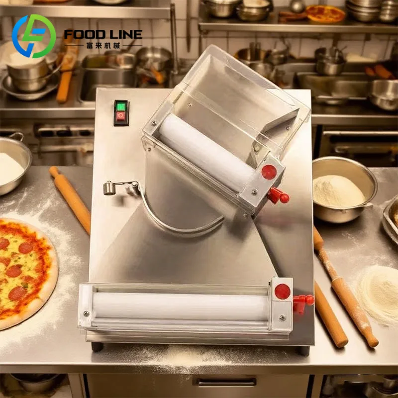 Customized Automatic Pizza Dough Sheeter 12/15/18 Inch Roller Press Machine Commercial Bakery Equipment Maker