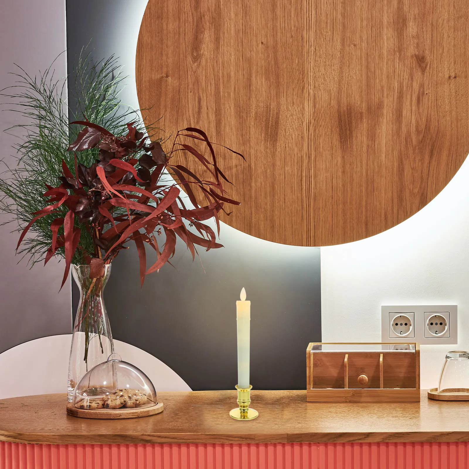 

2Pcs Electronic Lamp Decorative LED Taper Lights Powered Flameless Candles for Party Home Decoration