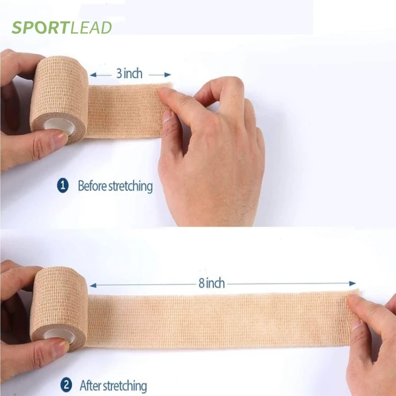 1/6/12Rolls Self Adhesive Elastic Sports Bandage Adjustable Elastic Fitness Bands Gym Support 5CM Dressing Wrap Tape for Wrist