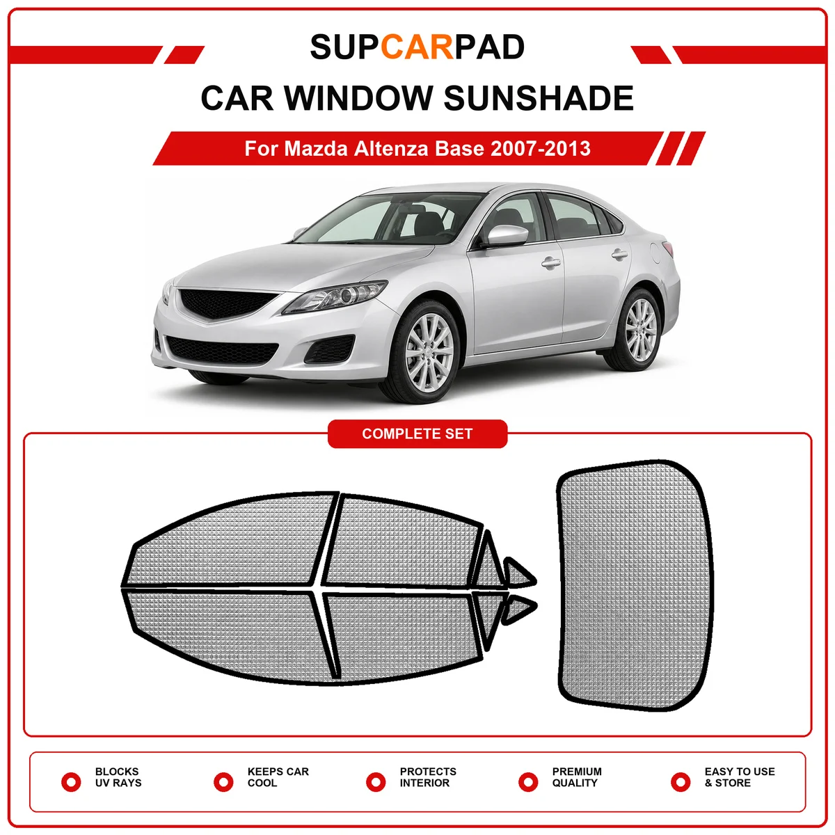 For Mazda Altenza Base 2007-2013 Pre‑Cut Auto Window Sunshade Anti‑UV Car Sun Visor Protector