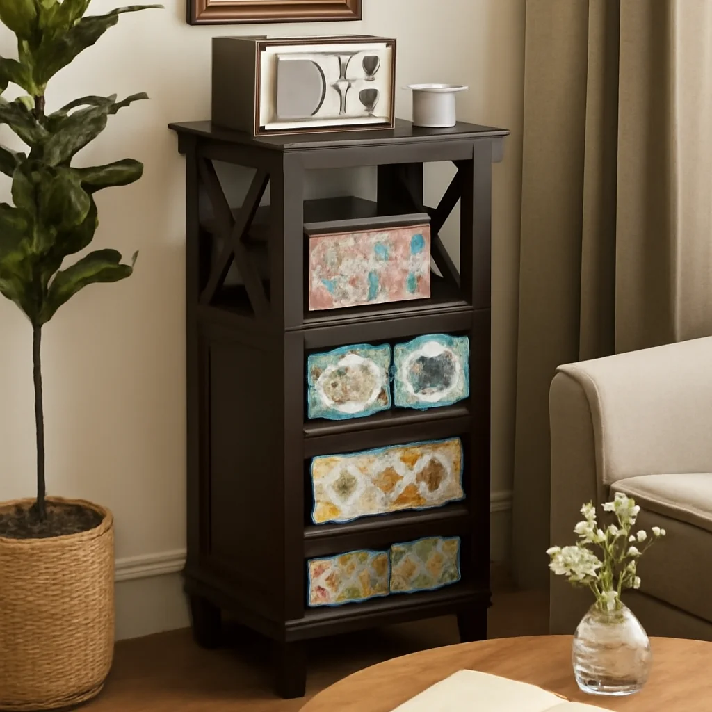 

Retro Home Storage Cabinet American High-end Living Room Locker Light Luxury Multi-functional Chest of Drawers