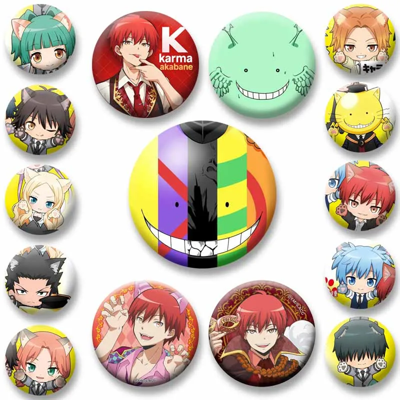 Korosensei Nagisa Shiota Karma Akabane Cartoon Enamel Pins  Anime Assassination Classroom Brooch for Coat Bag Accessories Gifts