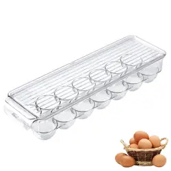 Egg Holder For Refrigerator 14 Compartment Kitchen Egg Holder For Refrigerator Transparent Egg Container For Home Office And