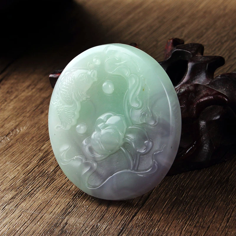 Outer Mongolia Material Smoke Purple Jade Pendant for Men and Women of The Same Style, Simple and Versatile