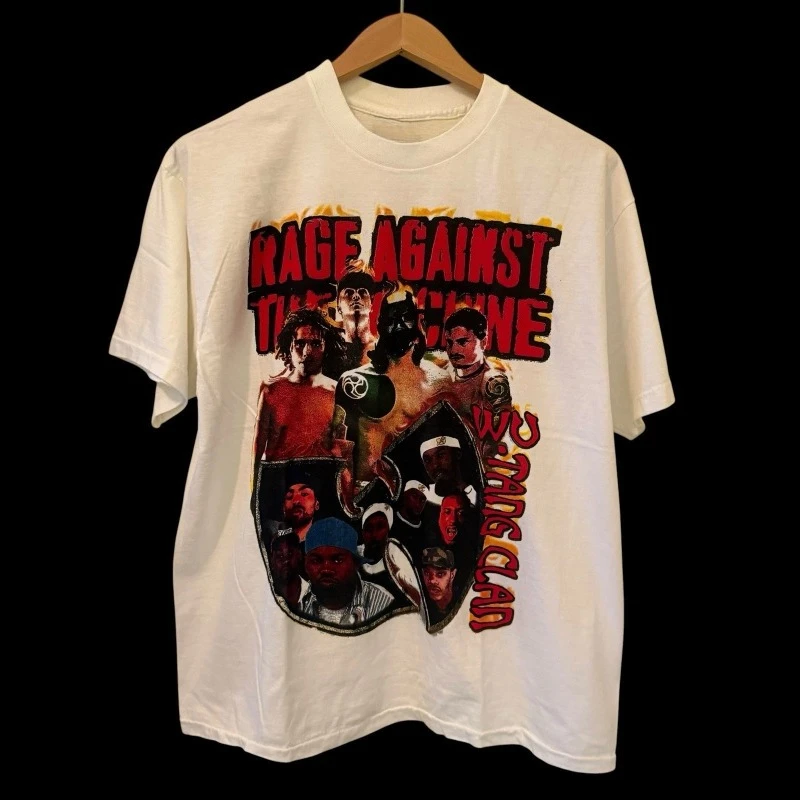 Rage Against The Machine Wutang 1997 Tour Rap Tee Shirt Vintage REPRINT Rare Y2K American Street New Spring/Summer Women Men