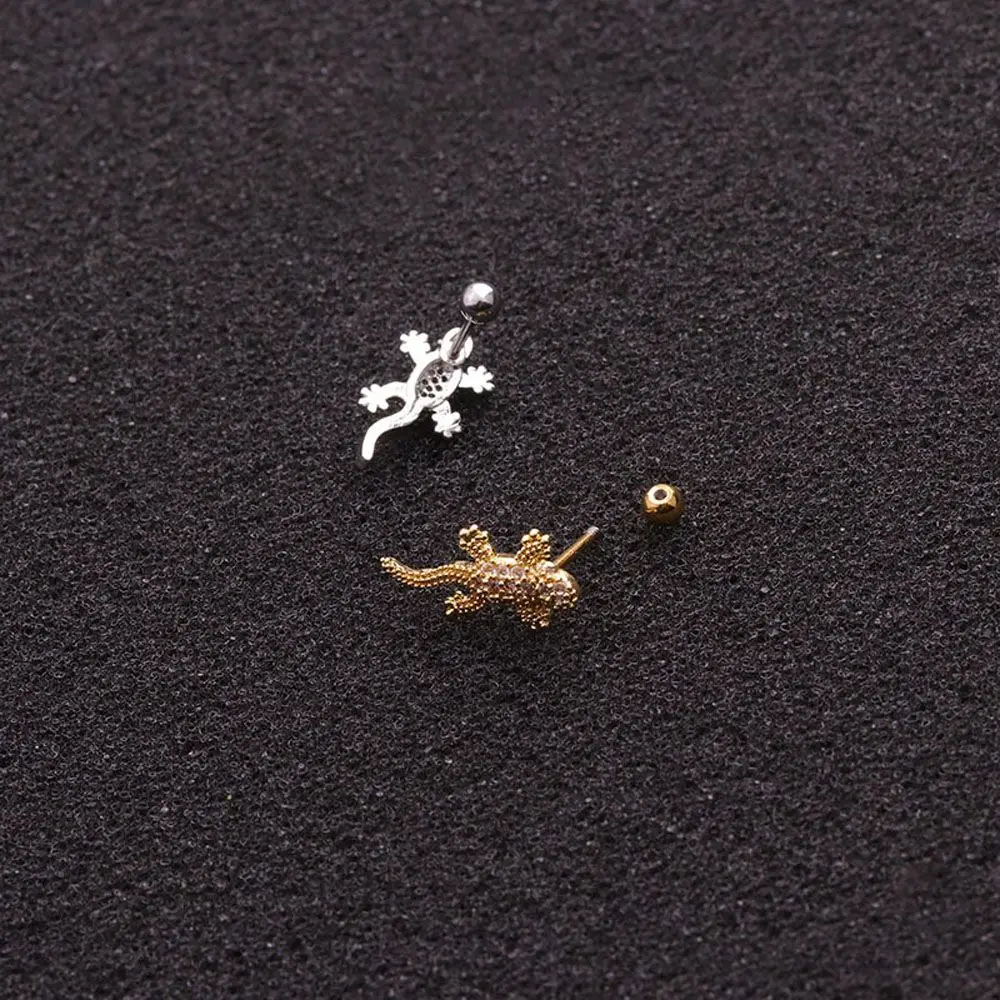 Stainless steel Zircon Helix Lizard Cartilage Tragus Reptile 1Pc Piercing Jewelry Earring Ear Stud Fashion Accessories