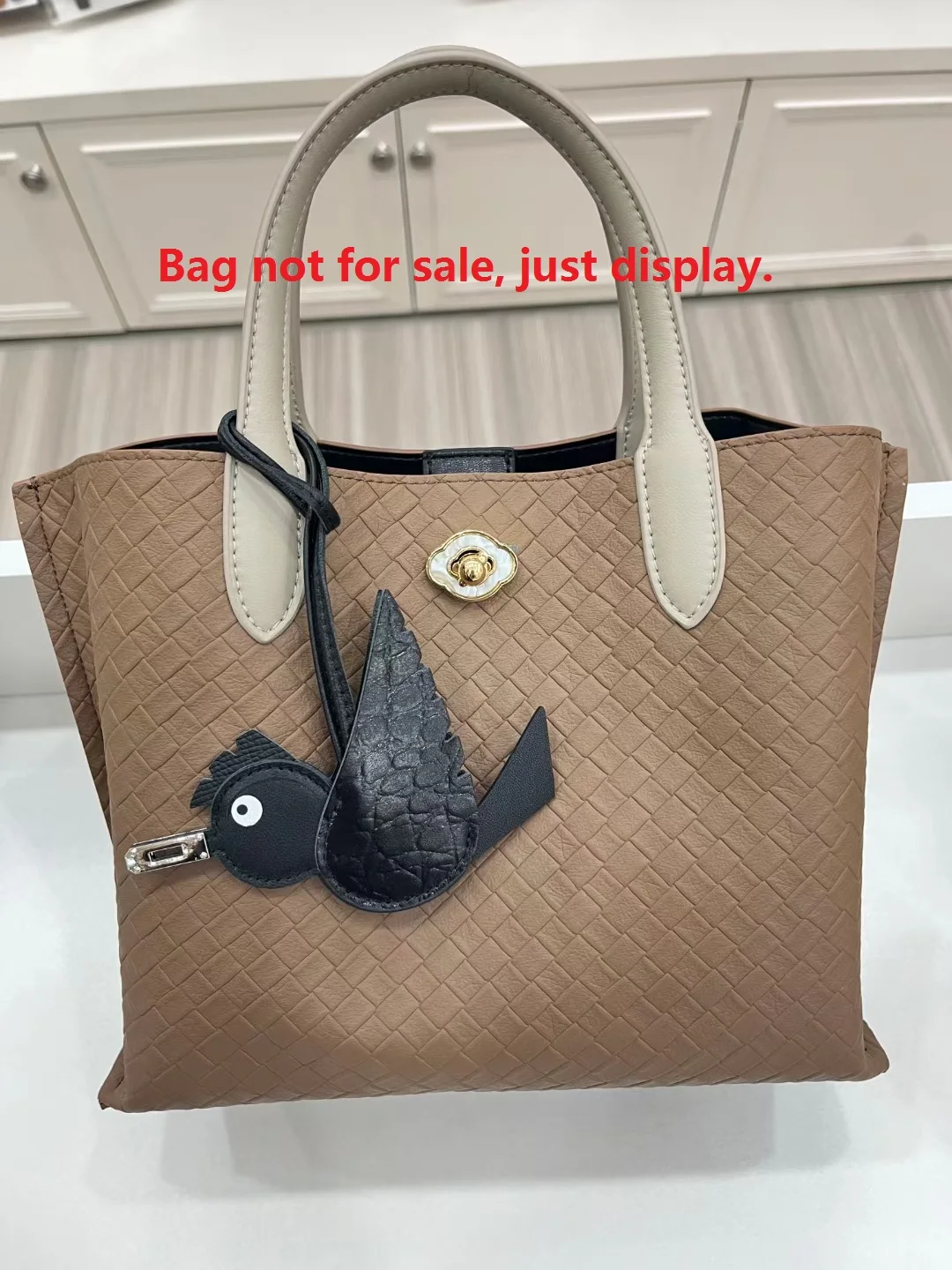 Bolso Qute Birdy de piel de becerro auténtica de alta calidad, bolso con dije, decoración de gota de pájaro, adorno colgante, llavero en 4 colores