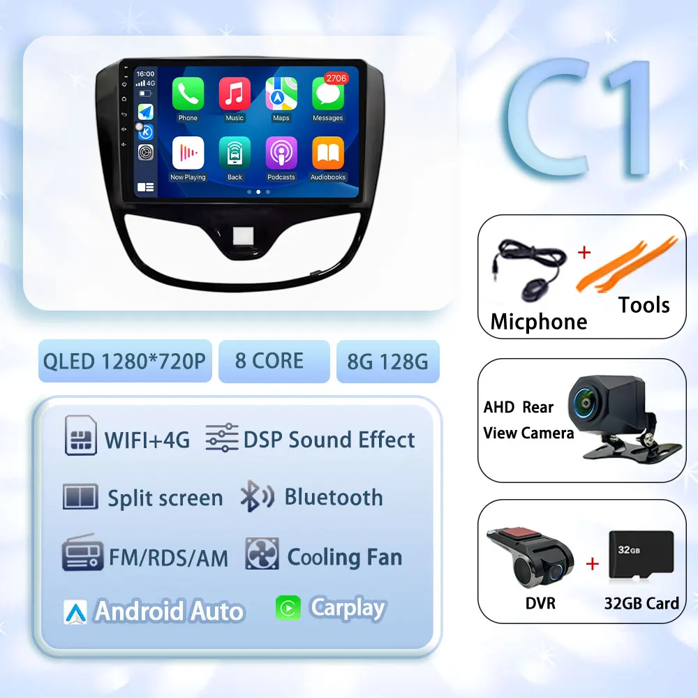 Android 15 Carplay Auto Voor OPEL KARL VinFast Fadil 2017-2020 GPS Multimedia Wifi DSP 2 K QLED Scherm autoradio Speler