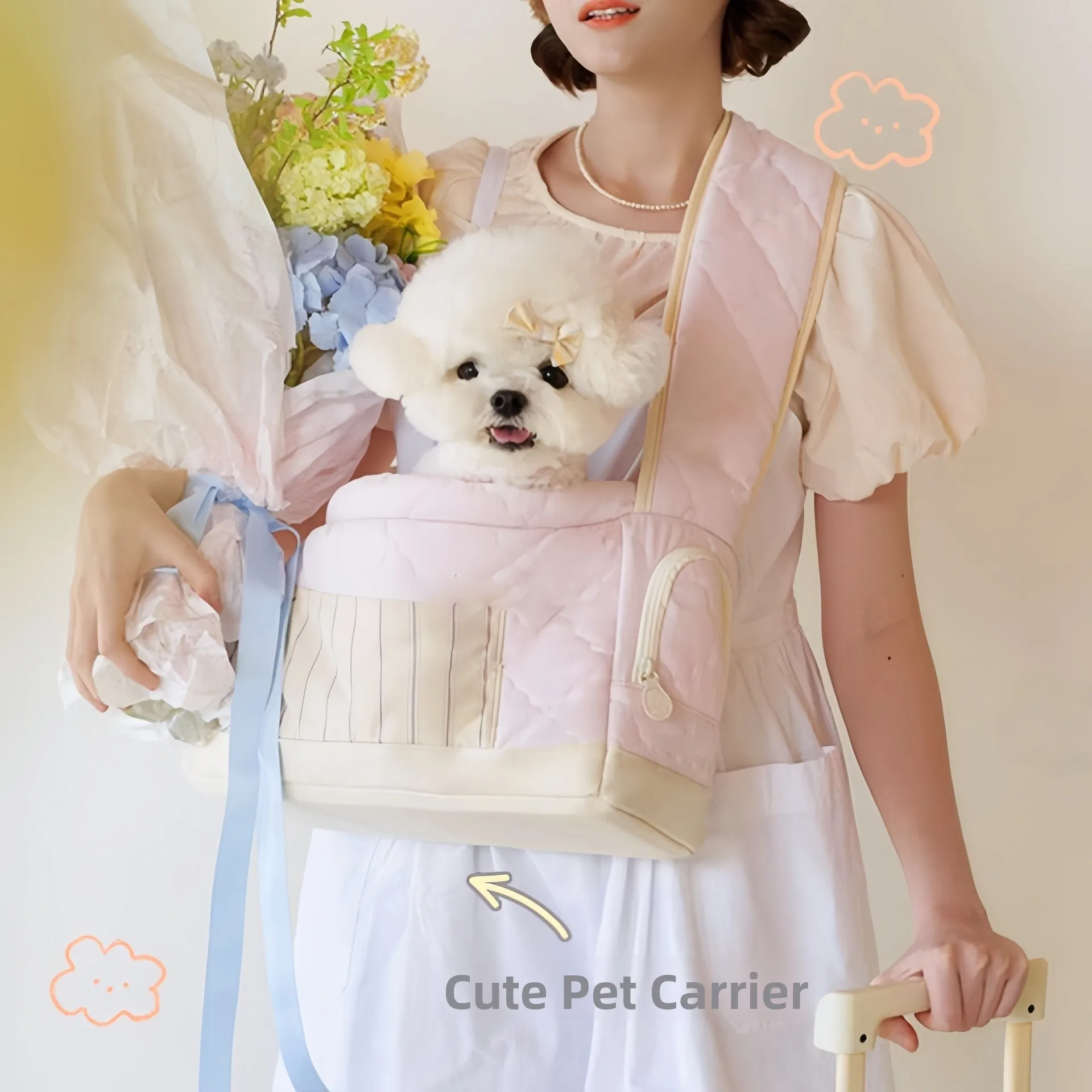 

Lightweight Dual-Shoulder Pet Backpack for Dogs And Cats Cute Dog Pet Bag Pet Travel Bag Pet Carrier Bag for Daily Use