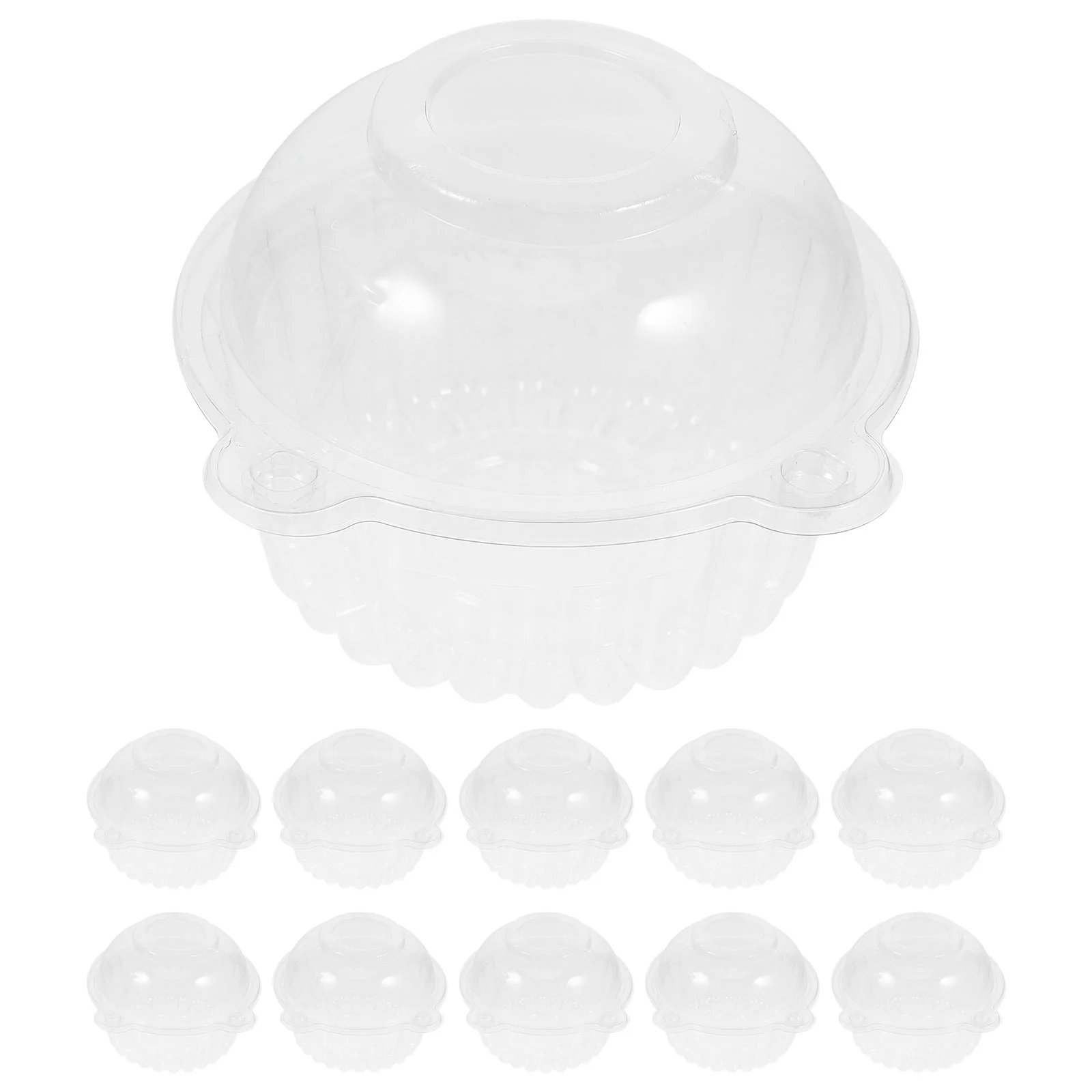 

100 Pcs Mugs Baked Snack Box Clear Muffin Holder Paper Cup Cupcake Storage Container Transparent Pod Carrier Travel