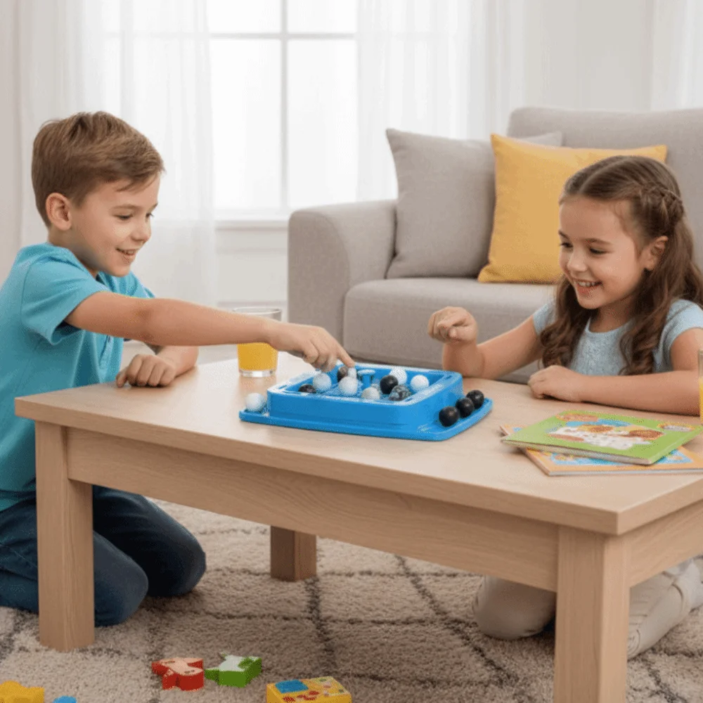 Black and White Four in A Row Game Fast Strategy Interactive Orbit Logic Board Game Educational DIY Track Logic Chess