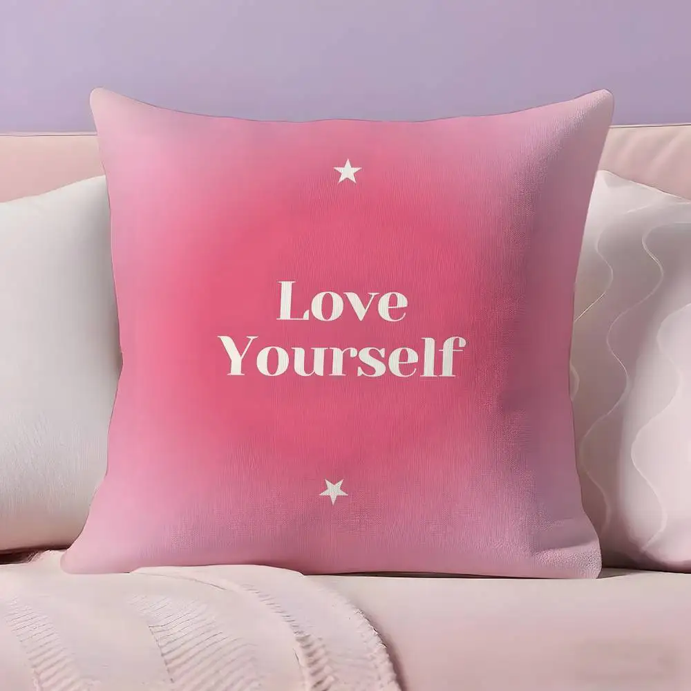 Love yourself love life Pillow Case Pillowcase Ultra Soft Skin Friendly Fabric Cloud Like Comfort & Concealed Zipper
