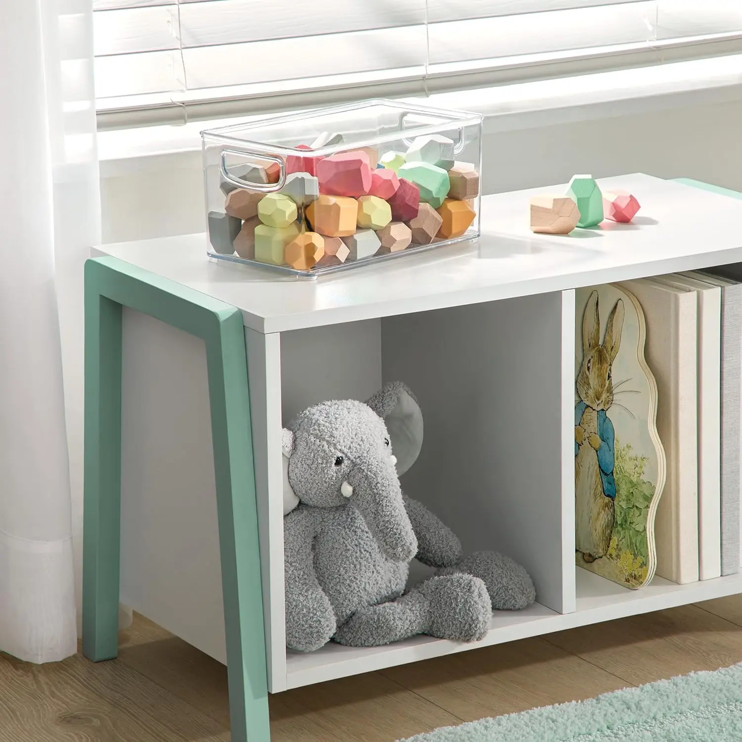 Stackable Clear Plastic Storage Bins, 6-Pack for Kitchen Pantry Fridge Organizer