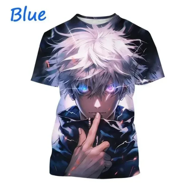 2024 Summer New Anime Cool Character 3D Printed T-shirt Fashion Men\'s Harajuku Street Loose Comfortable Breathable Top T-shirt