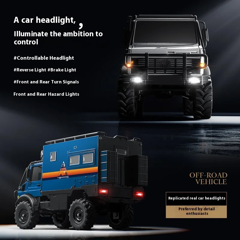 Mangniu منتج جديد Mn333 Unimog 1:18 سبيكة تسلق الجبهة 4*4 جميع التضاريس الإطارات كامل النطاق التحكم عن بعد نموذج سيارة هدية