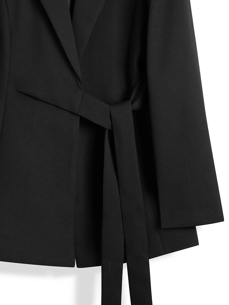 

Bla Suit Jaet Women's Belted Waist Spring New Small Size Ele Casual Commute Profional West Polyester Long Sve
