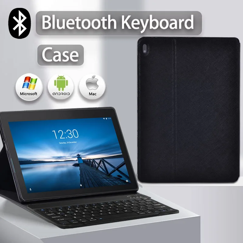 Tablet Cover for Lenovo TAB E10 TB-X104F 10.1 Inch PU Leather Shockproof Tablet Stand Case+American Bluetooth Keyboard