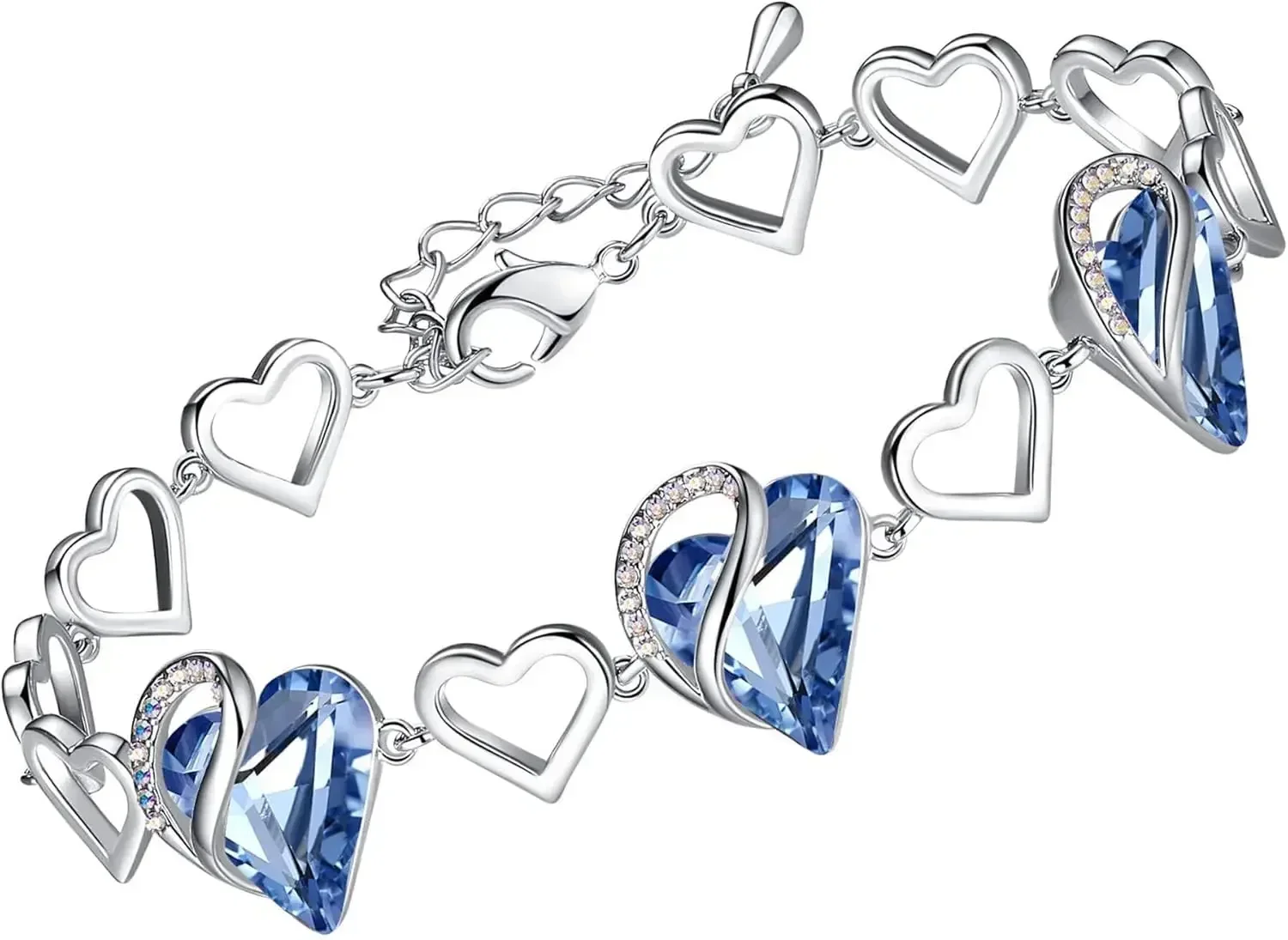 

Bracelets, Birthstone or Healing Stone Crystal Bracelet for Women, Silver Tone Jewelry Gifts for Her, 7-inch Chain