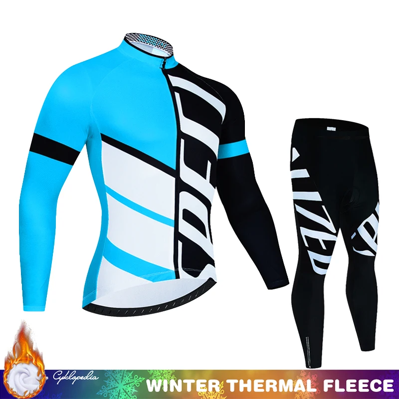 Cycling Jersey Man Pro Team 2024 Winter Thermal Fleece Men's Mtb Clothing Mountain Bike Outfit Suit Sportswear Male Set Pants