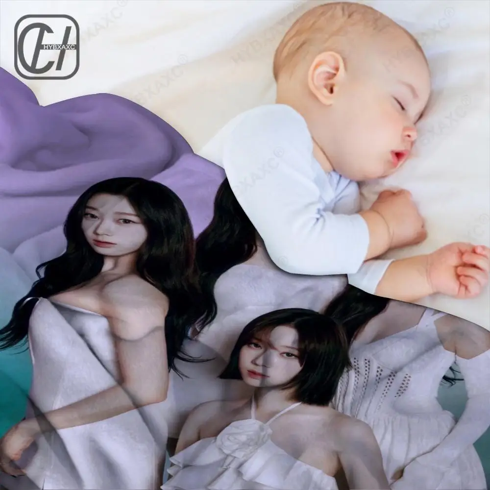 

Throw Blanket Aesthetic Art Flannel Blanket Portable Home Travel Camping Sofa Picnic Thickening Flannel K-Pop A-Aespa-a Movie
