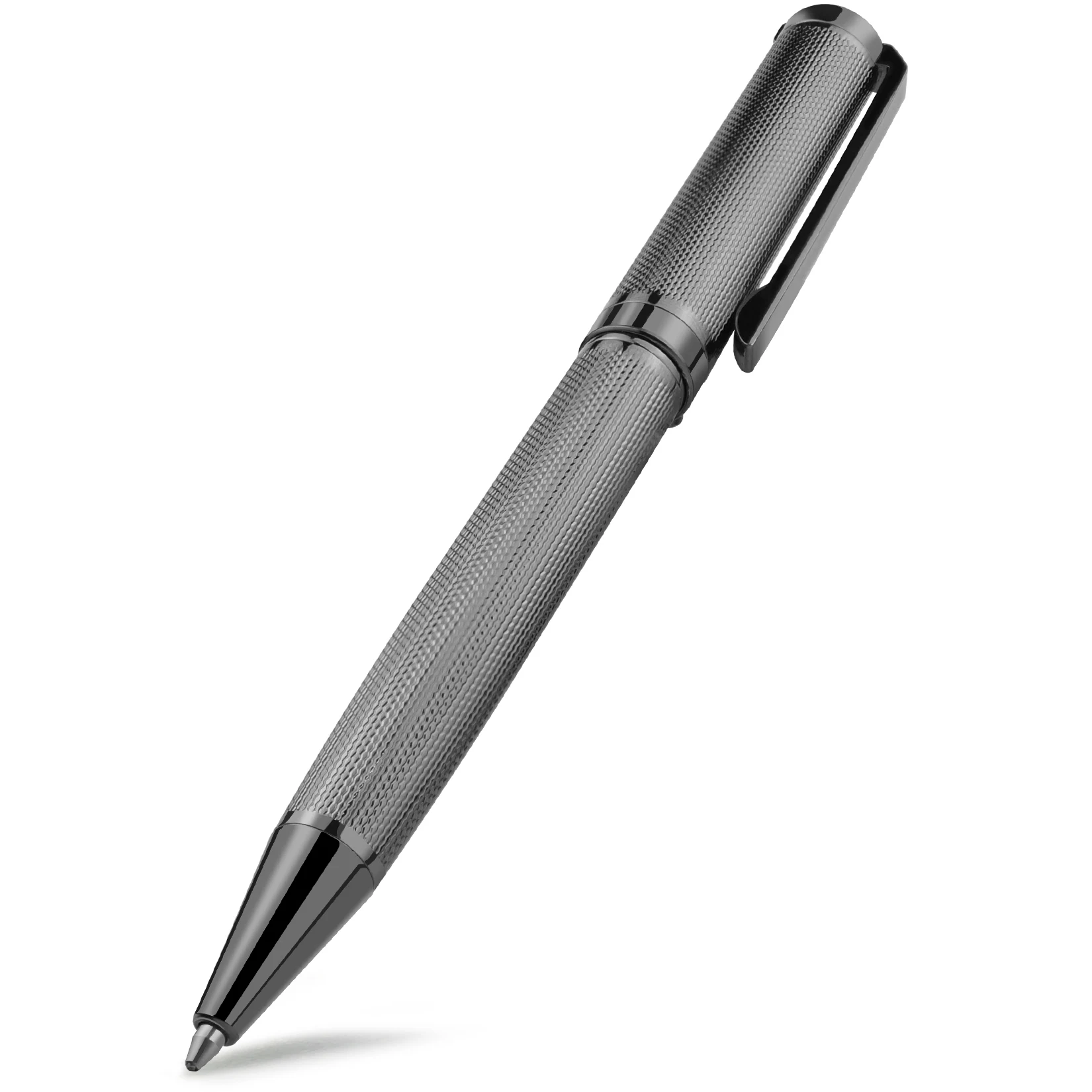 STONEGO Metal Ballpoint Pen, Retractable Signature Pen Crest Style Metal Housing Black Ink Medium Point 1.0mm