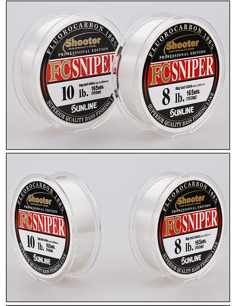 100%  Original SUNLINE  Shooter FC SNIPER FLUOROCARBON Fishing Line  3LB-30LB 150m  Fishing Line