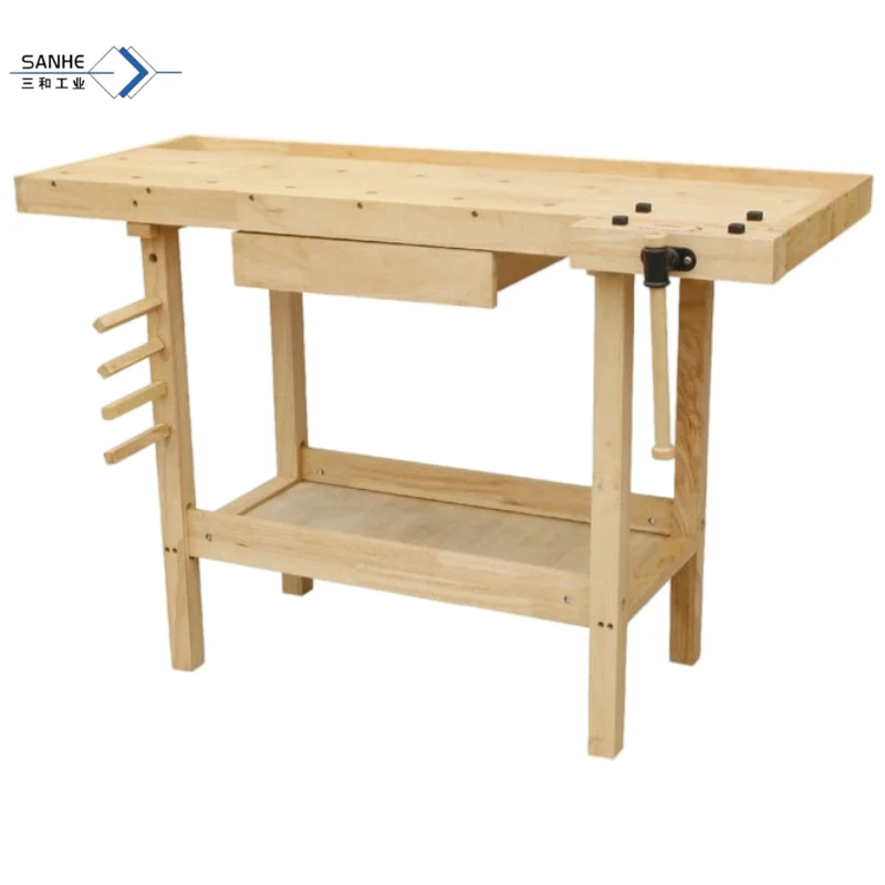 Thickened Easy-to-Operate Workbench Table for Woodworking Beech Rubber Wood Beech for Retail Industries New Condition