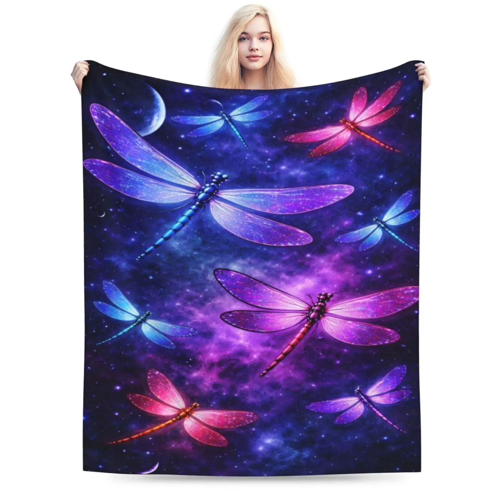 Cosmic Dragonfly Flannel Blank - огляд і ціна Galaxy Home Textiles