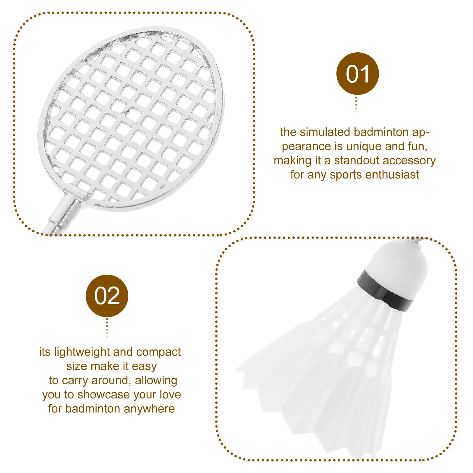 Badminton Keychain Mini Realistic Badminton Ball Pendant Keychain Portable Lightweight Sports Keyring for Bag Hanging Decor Key