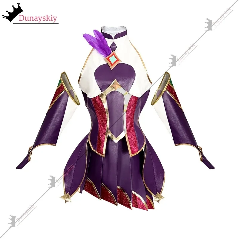 

COSda@LOL Star Guardian Xayah Cosplay Costume PU Leather Sexy Combat Suit Skirt Game LOL Xayah Role-playing Outfits Wig Prop Sui