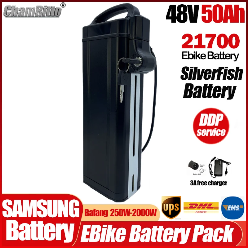 

48V 25ah 30ah 40ah 50ah Electric Bicycle SilverFish Batteries Bafang 1500w Controller folding Bike Fiido T1 Cargo /T1 Pro /L2/Q2