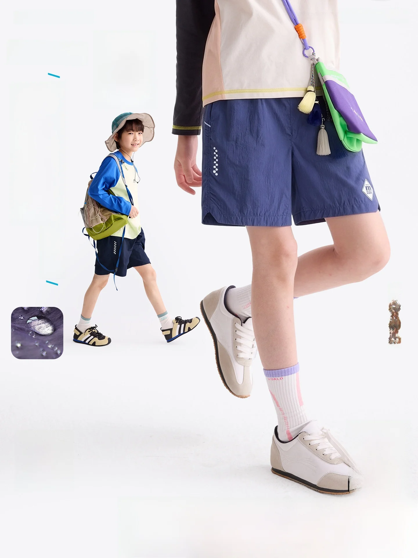 

Ultra-Light Outdoor Children's Shorts Purrfect Diary City Outdoor Style Nylon Fiber Five-Point Pants for Boys And Girls