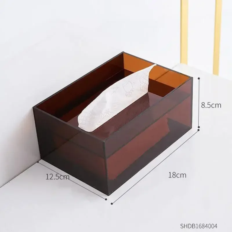 INS Acrylic Tissue Box Holder Napkin Dispenser Wipe Case Kitchen Storage Box Desktop Organizer Home Living Room Decoration