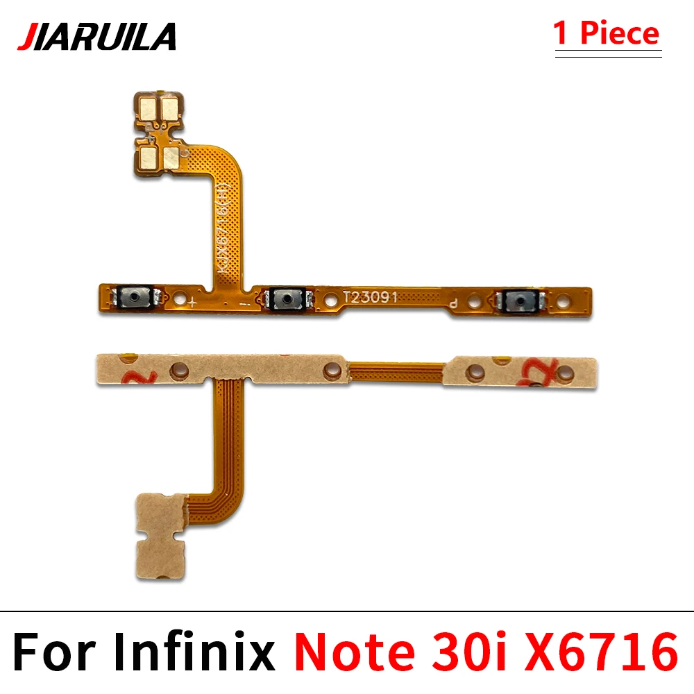 50Pcs，Power on/off Volume Key Button Flex Cable For Infinix Note 10 Pro 12 G96 12 30 VIP 12 2023 12 Pro 4G 30 5G 30i 7 Lite 8