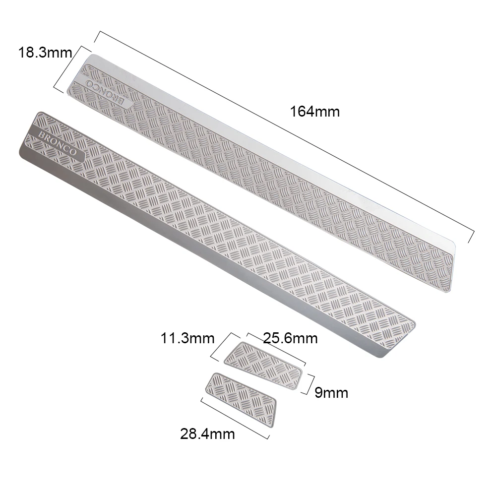 YEAHRUN Radiator Grill Plaat/Voorbumper/Achteruitkijkspiegel/Rok Staart Guard voor TRX-4 Vroege Bronco 1/10 RC Auto Upgrade Onderdelen