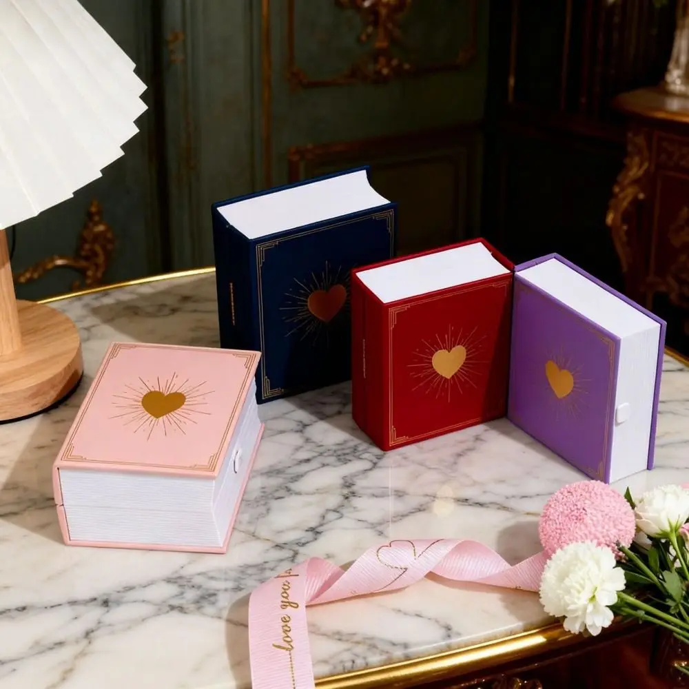 

Креативная пластиковая коробка для колец в форме книги, упаковка для ювелирных изделий, романтическая подарочная коробка для колец с мылом, роза, подарочная упаковка, коробка, серьги