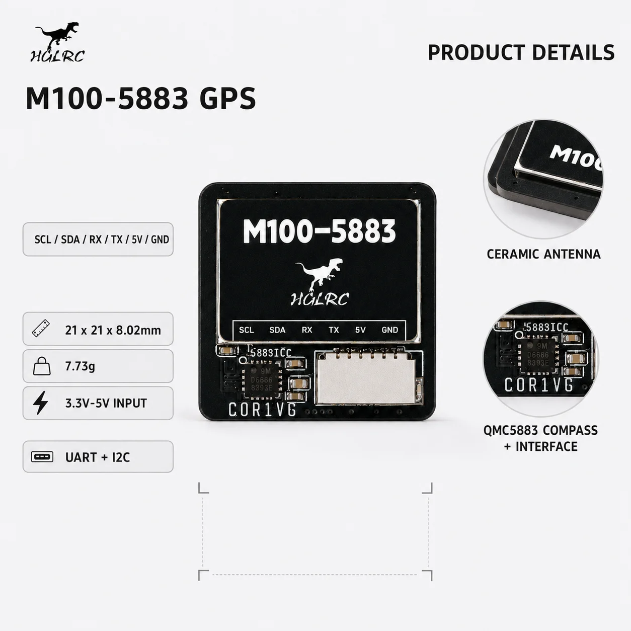 Módulo de Brújula GPS HGLRC M1 - Drone Compass reseña y precio