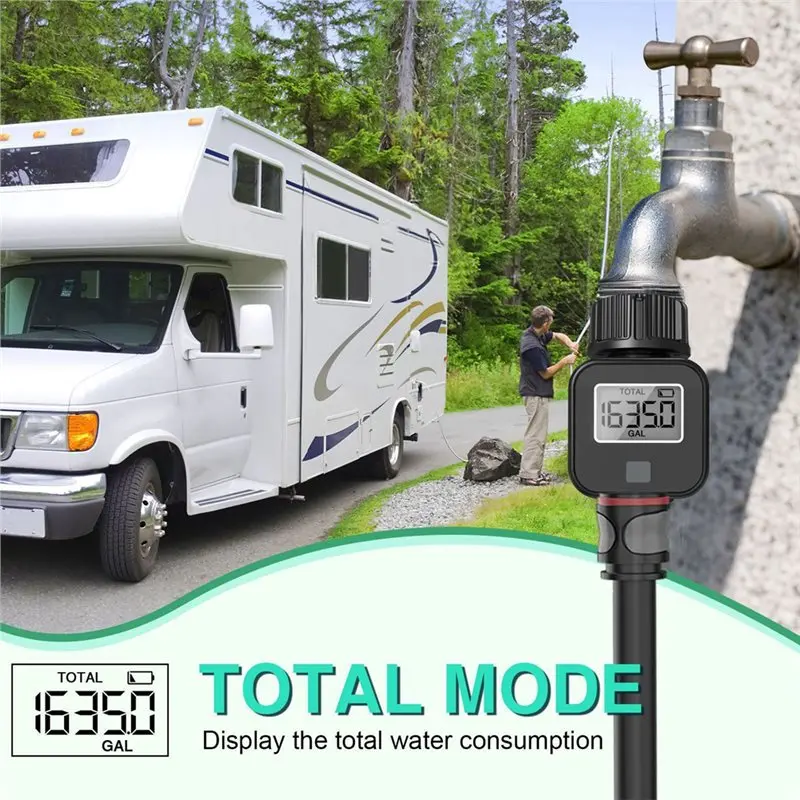 Y01A Outdoor Garden For Measuring Water Flow 4PCS Digital Display Water Flow Meter Real-Time Check Recorder For Measuring Water