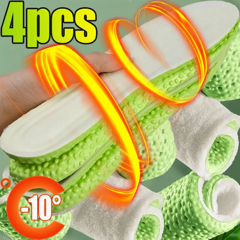 Kendinden ısıtmalı termal tabanlık ayakkabı yün kalınlaşmak kış sıcak yumuşak ayakkabı pedleri hafızalı köpük kış için nefes alabilen tabanlık