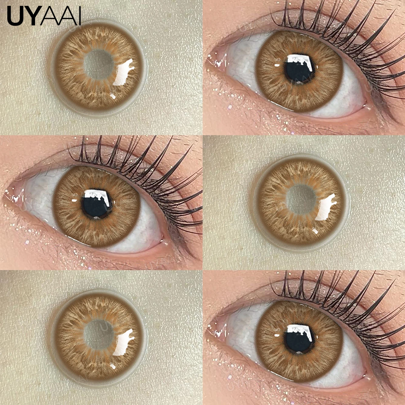 UYAAI 1 Paar farbige Kontaktlinsen, Make-up, blaue Schüler, natürliche braune Linsen, hochwertige grüne Farbe, Augenlinse, kosmetische Farbe – Detail 20