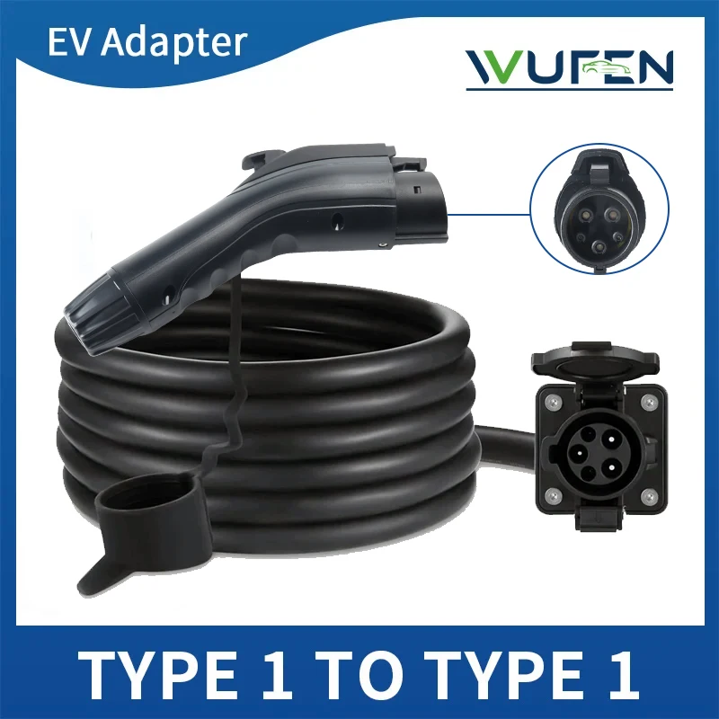 Type 1 to J1772 Charging Extension Cord 32A 40A EV Charger Cable J1772 to Type 1 Fast Charging Adapter Cable 3.5/7/9.6KW 240v