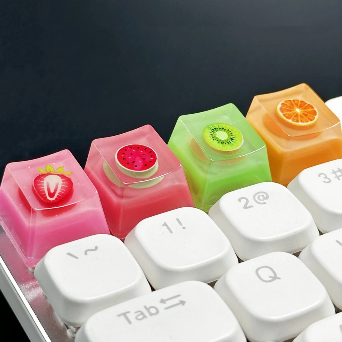 Cute Fruit Translucent Fruit Series Strawberries Keycap Mechanical Keyboard Accessories