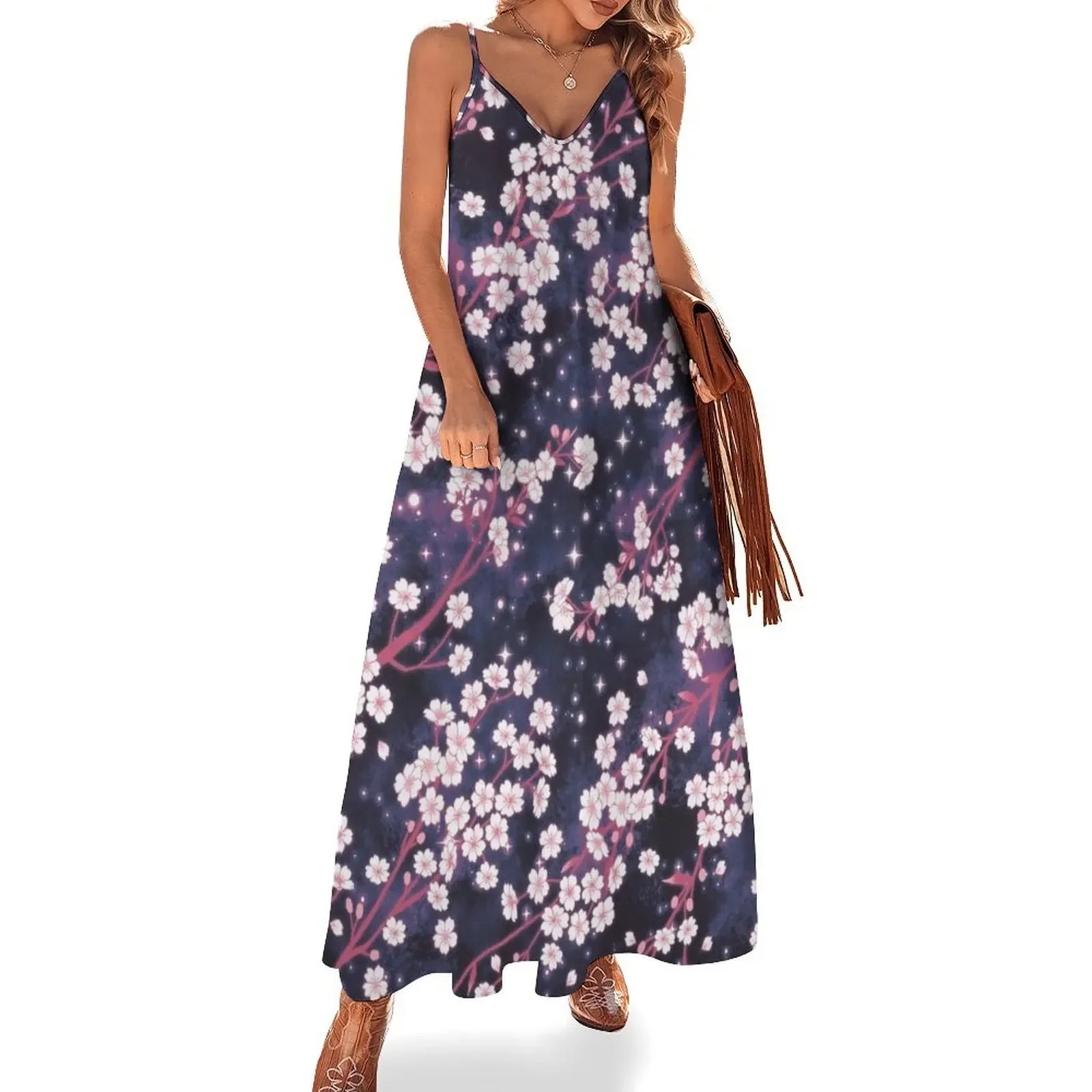 

Star Sakura Galaxy pattern Sleeveless Dress festival outfit women Dance dresses wedding dresses for woman Dress