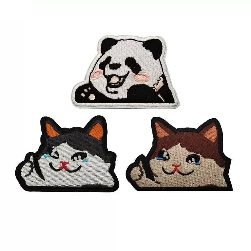 

Милые нашивки-панды, нашивки-кошки, нашивки-животные на липучке, вышитые аппликации для одежды, головных уборов, рюкзаков, декоративные подарки.