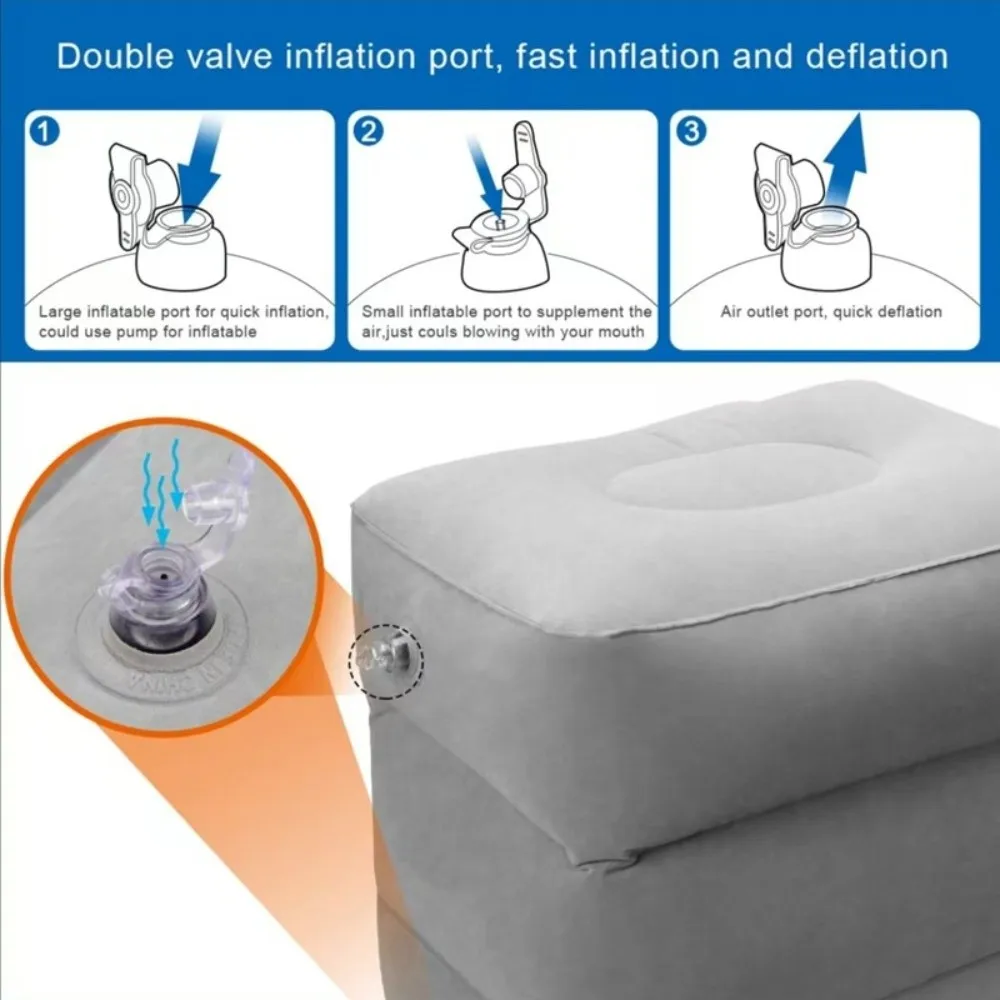 Compact Foot Relax Inflatable Footrest Lightweight Comfortable Leg Cushion Pillow Durable Portable Seat Cushion Office Use