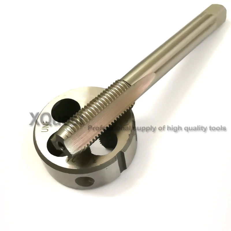 2pcs Unified Left Hand tap and die set UNC3/8 3/8 UNC3/8-16 UNC LH Fine screw thread taps round dies UNF3/8 UNF 3/8-24