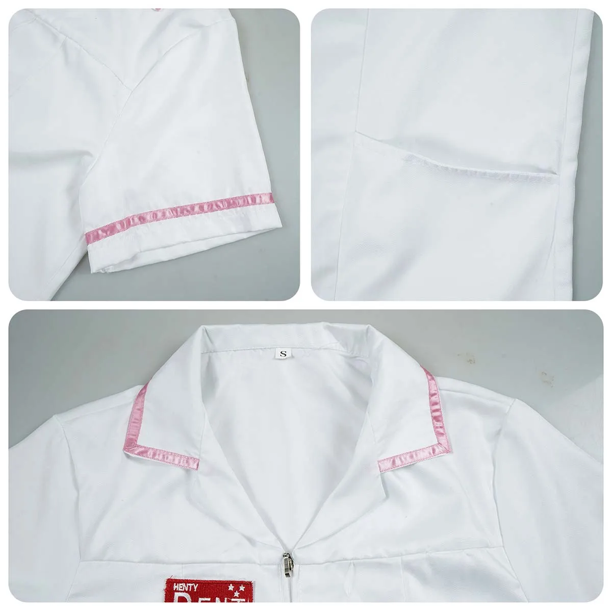 Adult Halloween Carnival Party Clown Joker Cosplay White Nurse Uniform Costume view 3