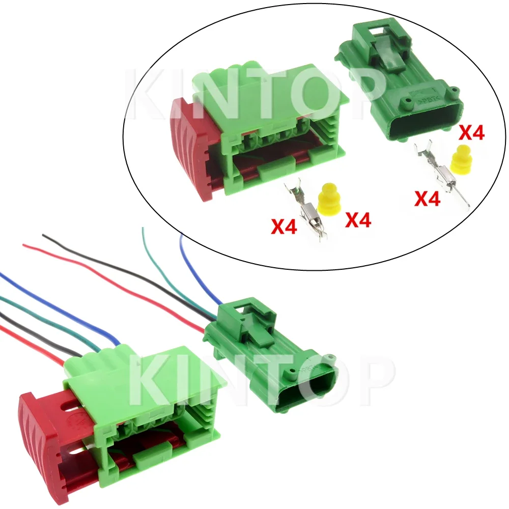 

1 Set 4 Pins 144998-6 185001-6 AC Assembly Car Oxygen Sensor Cable Harness Sealed Socket For Peugeot 307 206 Auto Accessories