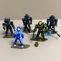 5pcs Mega Construx Infinite  Fleetcom Warthog Set Master Chief John-117 Spartan Vannak-134 Riz-028 Cortana Mini Figures Toys